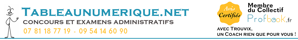 Sujet Concours Adjoint Administratif Principal 2ème Classe Tableau Numérique