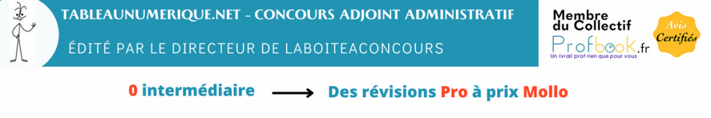 Sujet Concours Adjoint Administratif Principal 2ème Classe Tableau Numérique